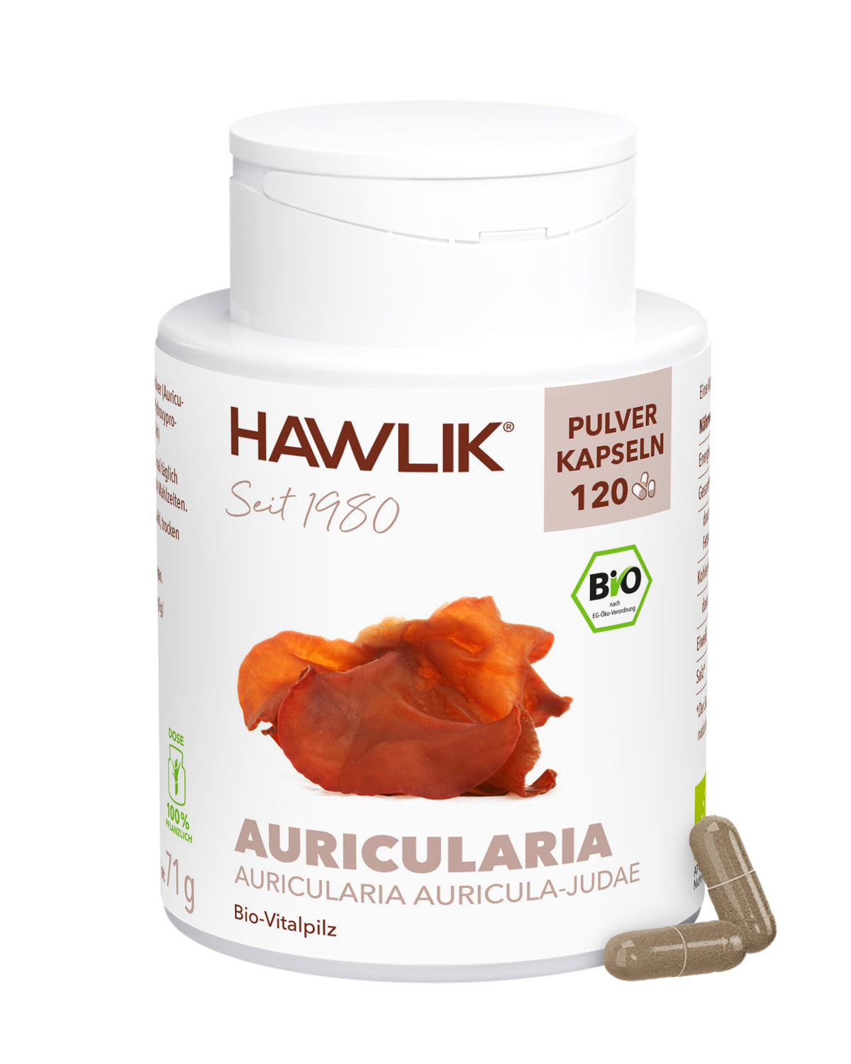 Organic Auricularia Powder Capsules