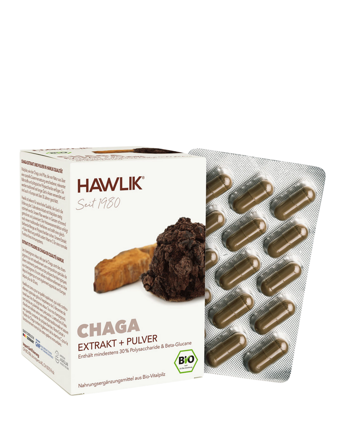Gélules de poudre et extrait de Chaga BIO