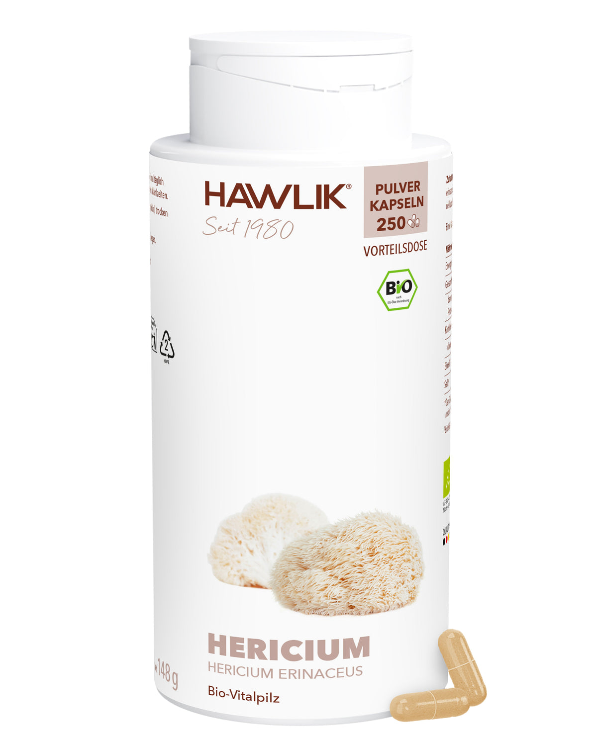 BIO Hericium Pulver Kapseln (Lion’s Mane)
