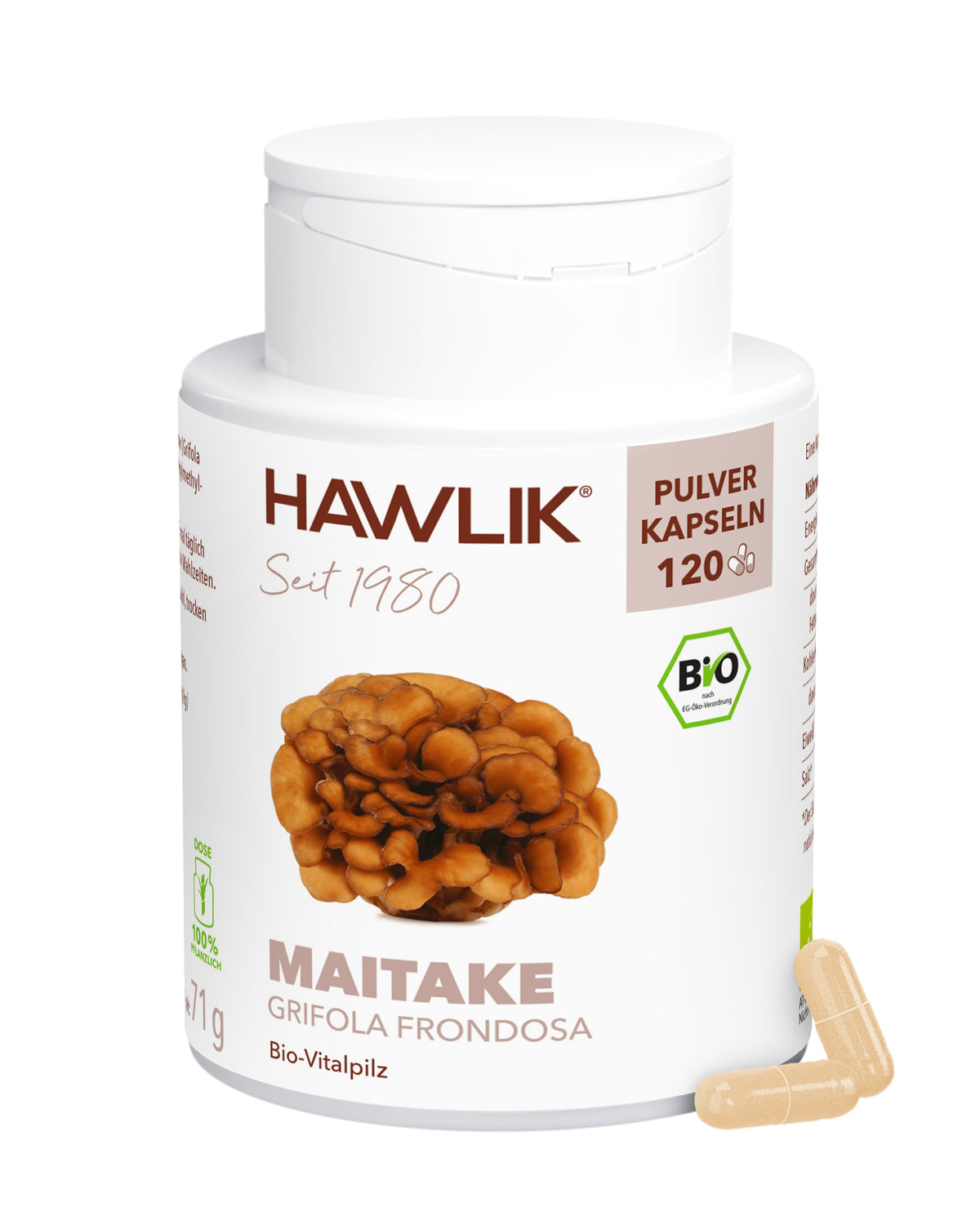 Organic Maitake Mushroom Powder Capsules